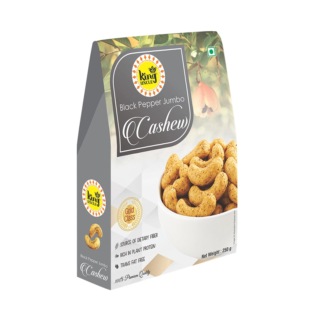 Black Pepper Jumbo Cashews | King Uncle