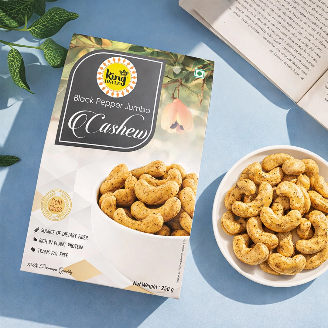 Black Pepper Jumbo Cashews | King Uncle