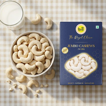 King Uncle jumbo cashews extra large premium W180 Mangalore kaju pack